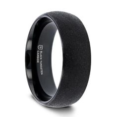 the black ceramic ring is shown against a white background