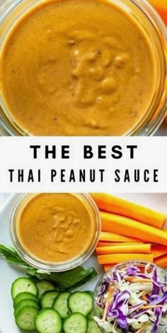 the best thai peanut sauce recipe with carrots, celery and cucumbers