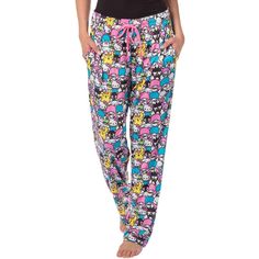 Designed for the true Hello Kitty aficionado, these lounge pants are adorned with an adorable all-over print featuring the beloved Chibi versions of Hello Kitty and her friends. Not only are these pajama pants fashionable, but they are also practical. The relaxed fit allows for unrestricted movement, and the lightweight fabric makes them suitable for year-round wear. Whether you're watching your favorite Hello Kitty episodes, reading a book, or simply unwinding after a long day, these lounge pan Hello Kitty And Her Friends, Shop Hello Kitty, Hello Kitty And Friends, Cozy Loungewear, Chibi Characters, Lounge Pajamas, Cute Pajamas, Reading A Book, Womens Pyjama Sets