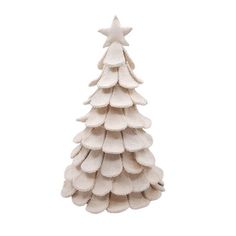 a white christmas tree made out of felt