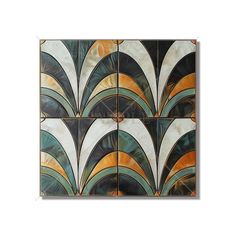 an art deco tile design with multicolored shapes