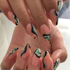 Alternative Nails, Mom Nails, Valentine Nails, Nagel Tips, Colorful Nails, Short Acrylic, Black Nail Designs, Almond Nail, Soft Nails