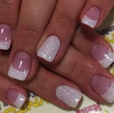 French Pedicure Designs, French Tip Gel Nails, Gel Nails French, French Pedicure, Art Designs Ideas, Pedicure Designs, Glitter Gel Nails, Cute Gel Nails