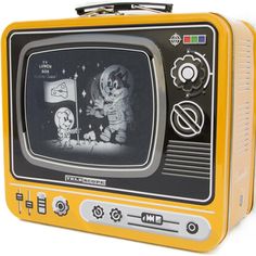 Retro Tv Cartoon Lunch Box-Weird-Funny-Gags-Gifts-Stupid-Stuff Toddler Lunch Box, Tin Lunch Boxes, Adult Lunches, Toddler Lunches, Packed Lunch, Tv Food, Tv Set, White Moon, Metal Lunch Box