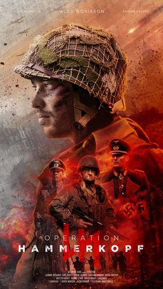 the movie poster for operation hammerkope, which features soldiers in uniforms and helmets