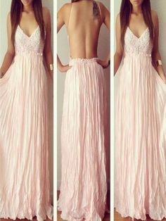 Pink Fitted Chiffon Dress For Prom, Pink Fitted Floor-length Chiffon Dress, Pink Flowy Backless Dress, Pink Chiffon Maxi Dress For Prom Season, Backless Chiffon Dress For Prom, Fitted Backless Chiffon Dress, Pink Chiffon Maxi Dress For Banquet, Flowy Chiffon Dress For Prom Season, Fitted Backless Chiffon Maxi Dress