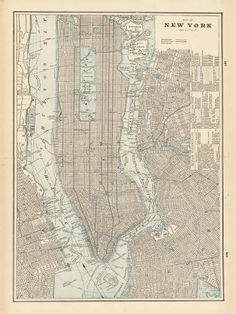 an old map of new york