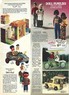 an advertisement for dolls and toys from the 1950's