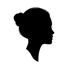 the silhouette of a woman's head in profile