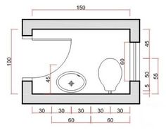 a drawing of a bathroom with the measurements for each toilet and shower head, along with an area to separate it from the rest of the bathtub