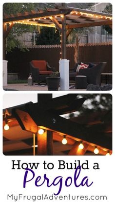 how to build a pergola in the backyard with lights on top and below