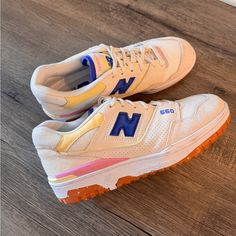 New Balance 550. ‘Sea Salt Marine Blue’ Men’s 9, Women’s 10.5. Like New, Never Been Worn. New Balance Colorful, New Balance 550 Sea Salt, 550 Sea Salt, Balance 550, Shoes New Balance, Shoe Wishlist, Cute Sneakers, Marine Blue, Sneakers Blue