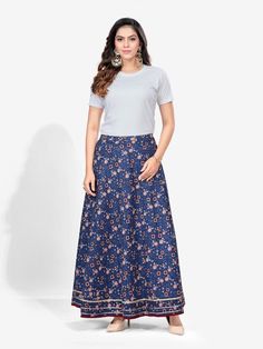 Be the center of attention at a get together by wearing this attractive skirt from Riafashions Pair this up with a contrast top for a ravishing look. Center Of Attention, Contrast Top, Womens Size Chart, Flared Skirt, Indian Wear, Online Retail, Flare Skirt, Indian Fashion, Womens Sizes