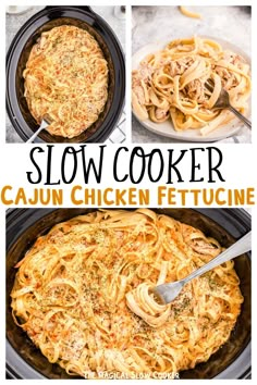 this slow cooker cajun chicken fettuccine recipe is so easy to make