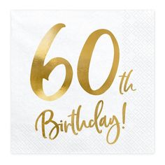 60TH BIRTHDAY COCKTAIL NAPKINS Party Deco Balloon Bonjour Fete - Party Supplies 30th Birthday Napkins, 60th Birthday Party Themes, Camouflage Party, 80th Birthday Decorations, 70th Birthday Decorations, 60th Birthday Decorations, 50th Birthday Party Decorations, Ballon Party, Birthday Cocktails