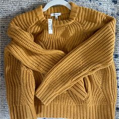 Madewell Sweater. Wool Blend. Mustard Color. New With Tags. Size Small. Yellow Winter Sweater For Workwear, Yellow Winter Sweater For Work, Winter Mustard Knit Top, Mustard Knit Top For Winter, Mustard Knit Sweater For Fall, Cozy Mustard Sweater For Fall, Casual Mustard Sweater For Fall, Mustard Knit Sweater With Long Sleeves, Mustard Long Sleeve Knit Sweater