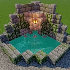 Butterfly Minecraft Build, Mountain Base Minecraft, Minecraft Gardens, Minecraft Blueprint, Minecraft Fountain, Mansion Minecraft, Minecraft Mountain, Construction Minecraft, Case Minecraft