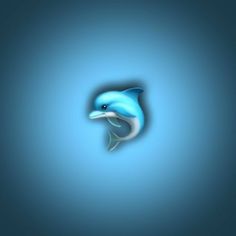 a blue dolphin with its mouth open in the middle of a wallpapered background