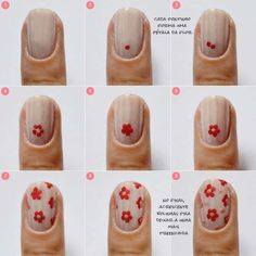 Flower Nail Art At Home, Easy Diy Nail Art For Beginners Flowers, Simple Flower Nail Art Tutorial, How To Nail Flowers, Easy Nail Flowers Step By Step, Painting Flowers On Nails, How To Do Flower Nail Art, How To Do Flowers On Nails Tutorials, Diy Nail Flowers