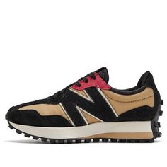 New Balance 327 'Chinese New Year - Black Workwear' U327CNP (SNKR/Retro/Casual/Unisex) New Balance Shoes 327, 327 New Balance, Black Workwear, Sneaker Outfits, New Balance 327, Kinds Of Shoes, Professional Women, Black Running Shoes, Black Khakis