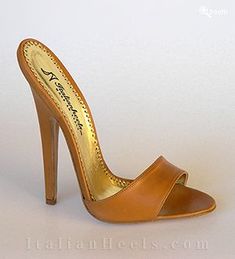 ItalianHeels.com: slippers: Ametista 2360 - 6' stiletto Cinnamon Slippers Strappy Heels, Womens High Heels, High Heel Sandals, Cute Shoes, Mule, Fashion Boots