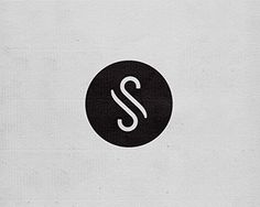 a black and white logo with the letter s