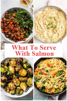 what to serve with salmon, pasta and brussels sprouts is an easy dinner