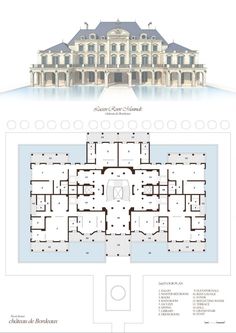 an architectural plan for a large mansion