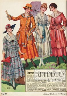 National Cloak & Suit Co. » Frühjahr/Sommer 1917 | ARTDECO BOULEVARD 1916 Fashion, 1920 Women's Fashion, America Fashion, 1920s Outfits, Draping Fashion