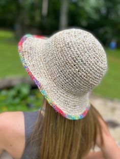 "Organic Hemp Crochet Sun Hat - Multi-Color, Rainbow Our 100% handmade crocheted sun hats are made from pure hemp yarn from Nepal. Perfect for summer...at the beach, pool, festival or just hanging around. They come in one size which fits most! As with many 100% hemp products they maybe slightly stiff, but soften and stretch over time. Features: - 100% Hemp hat and handmade in Nepal - It has wire in the rim means you can shape the hat however you desire and flat pack it for easy storage or travel Hemp Crochet, Crocheted Sun, Hemp Oil Soap, Hemp Hat, Hemp Products, Crochet Sun, Hemp Yarn, Summer At The Beach, Colored Weave