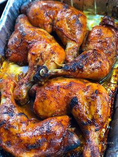 grilled chicken wings in a baking pan