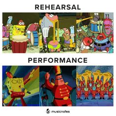 the simpsons characters are in different stages of performance