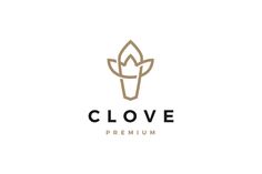 the logo for clove premium is shown in black and gold on a white background