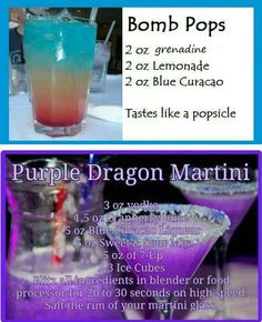 purple dragon martini recipe with instructions for making it