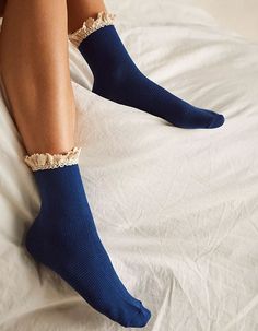 Free People Beloved Waffle Knit Ankle Socks. A Classic With A Twist, These So Sweet Waffle Knit Ankle Socks Feature A Crochet Lace Ruffle At The Top. 98% Polyester 2% Spandex. Machine Wash. Imported. Knit Ankle Socks, Granola Mom, Cool True Summer, Nail Ink, Texture Socks, Pilates Socks, Ruffled Socks, Unique Socks, Love Wisdom