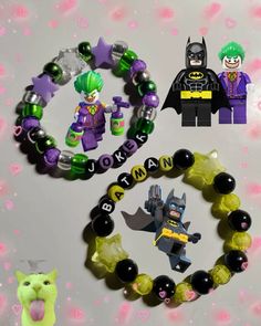 Character Kandi Bracelets, Bracelet Ideas Characters, Bracelet Ideas Funny, Bracelet Ideas Kandi, Matching Bracelets Ideas, Kandi Bracelets Aesthetic, Matching Bracelet Ideas, Kandi Bracelet Ideas, Joker Jewelry