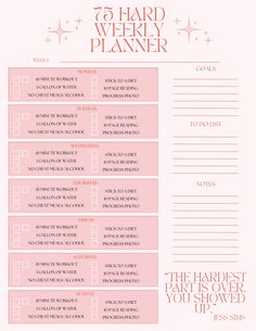 Welcome to our 75 Hard Printable Digital Template/Planner - the ultimate tool to elevate your fitness journey.  Why Choose Our Planner? Inspiration Every Week: Fuel your determination with a fresh motivational quote, strategically placed to keep you motivated throughout the 75 days. Organized Planning: Structured layouts make it easy to plan your workouts efficiently, ensuring no detail is overlooked on your path to a healthier lifestyle. Make Every Workout Count! Order Your 75 Hard Weekly Worko Bullet Journal 75 Hard, 75 Hard Challenge Meal Plan, 75 Hard Meal Plan, 75 Hard Workout Ideas, 75 Hard Challenge, 45 Minute Workout, Shred Workout, Hard Challenge, Workout Template