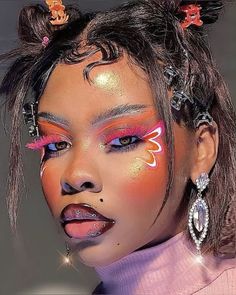 Creative Makeup Looks Black Women, Eccentric Makeup, Makeup For Black Skin, Vegan Milk, Alternative Makeup, Dope Makeup, Edgy Makeup, Cute Makeup Looks, Creative Eye Makeup