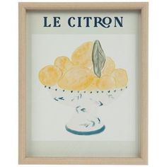 a painting of lemons in a white bowl with the words le citron on it