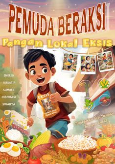 the book cover for pemuda berasi, featuring an image of a boy holding