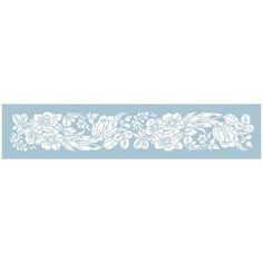 a blue and white wallpaper border with flowers