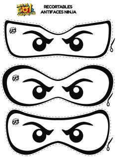 printable ninja masks for kids to make them look like they have eyes and eyebrows