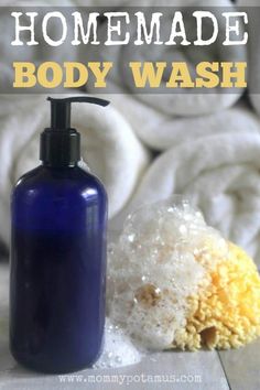 Homemade Body Wash Recipe, Body Wash Recipe, Savon Diy, Diy Deodorant, Natural Sponge, Natural Body Wash, Castile Soap