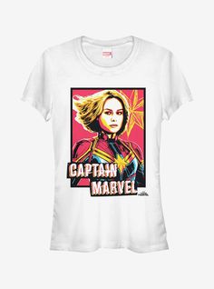 Marvel Captain Marvel, Artistic Portrait, T Shirts White, Girls T Shirt, Portrait Artist, Captain Marvel, Girls Tshirts, Unisex Sweatshirt, Heavy Cotton