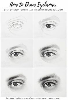 how to draw eyes step by step with the drawing course on it and instructions for beginners