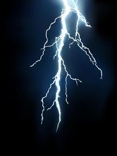 a lightning bolt striking through the dark sky