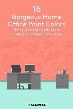 Productive Paint Colors, Home Office Colors For Productivity, Best Paint Colour For Home Office, Best Home Office Paint Colors Behr, Female Office Paint Colors, Painting Office Ideas, Corporate Office Paint Colors Business, Best Paint Color For Office, Office Colors Home