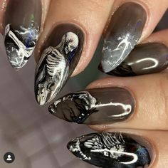 Gothic 1, Mens Nails, Punk Nails, Gothic Nails, Grunge Nails, Nails Desing, Funky Nails