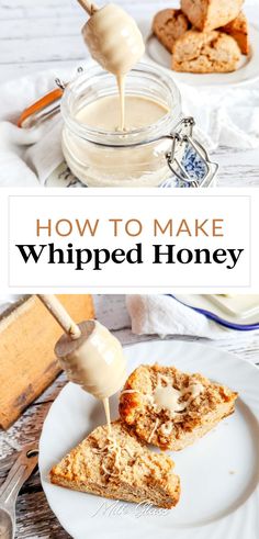 how to make whipped honey on a white plate