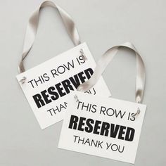 two tags that say reserved and reserved